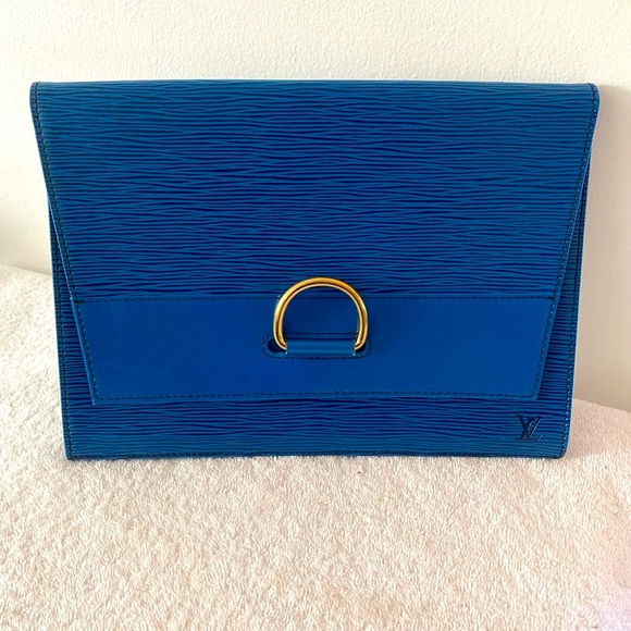 Authentic Louis Vuitton Epi Jena Blue Clutch - Picture 1 of 9